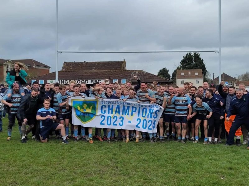 Celebrations after Kingswood Rugby Club's first XV beat Dings Crusaders to win the Counties League Division 4