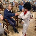 Lucciano Mortimore goes down a storm at the care home