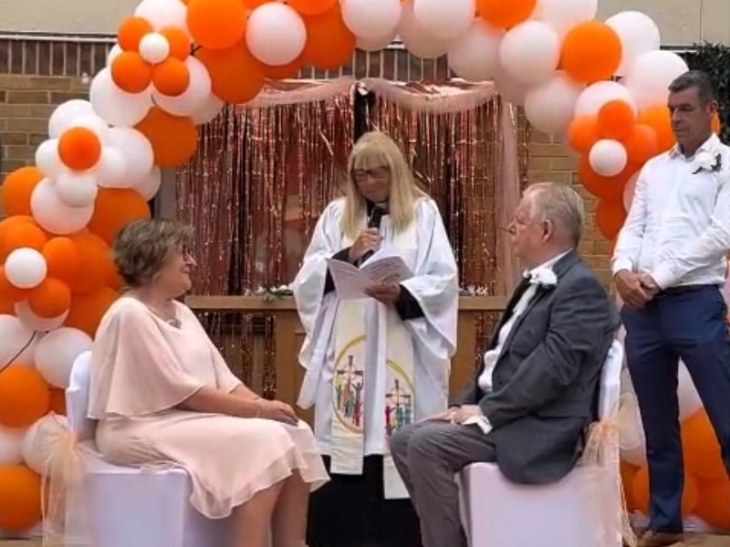 Lisa Wigmore, vicar of St Stephen's carried out the wedding ceremony for Valerie and Patrick at Brunelcare’s Deerhurst care home. The couple decided to tie the knot after 42 years together