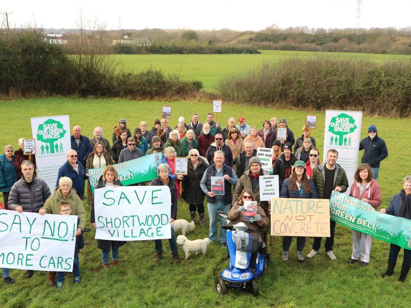 Members of SOGS-SG and residents protest over plans for homes at Shortwood