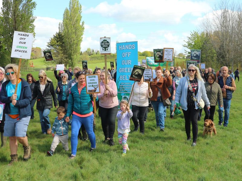 Protesters on the former Shortwood Lodge Golf Club course