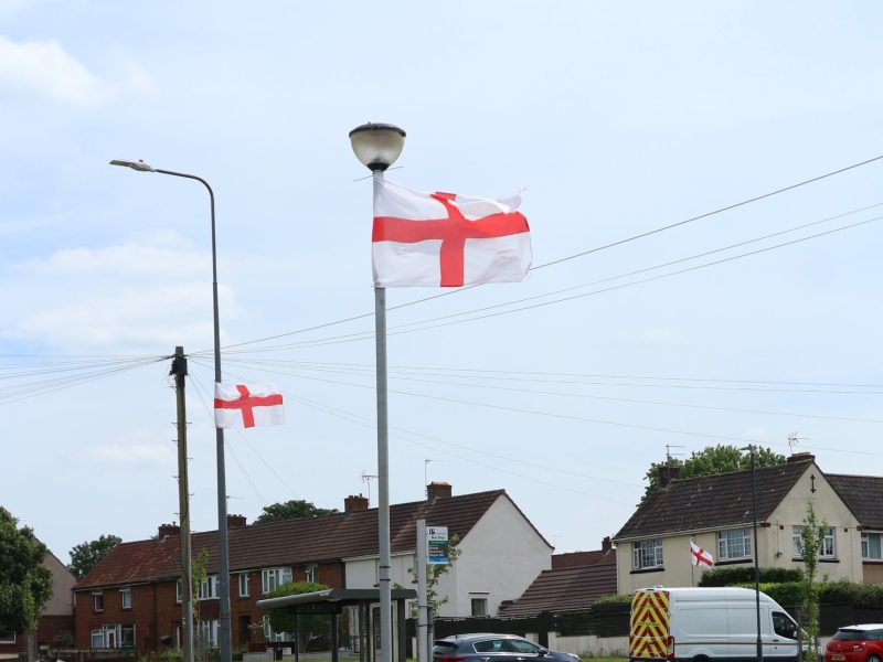 England flags were put up on lampposts in Northcote Road in June